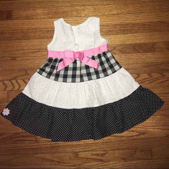 Blueberi Boulevard Baby Girl Dress, Blueberi Boulevard Pink Black White Dress - Picture 2 of 16